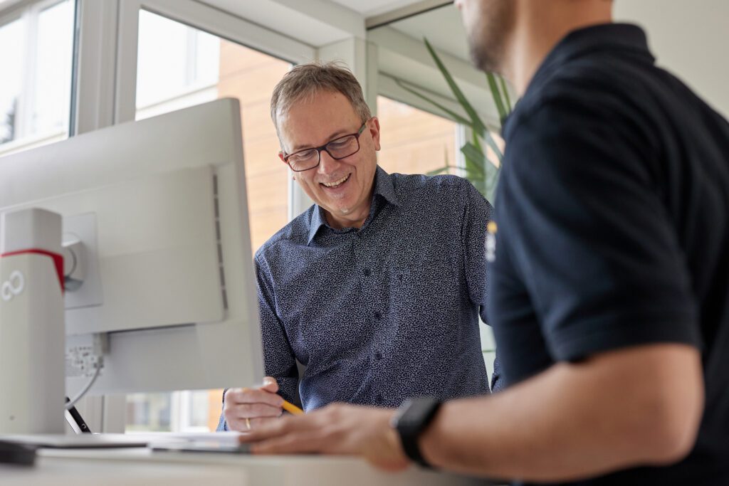 Projektbesprechung mit Key Account Manager Kai-Uwe Schmitt, REINHOLD KELLER Generalunternehmung
