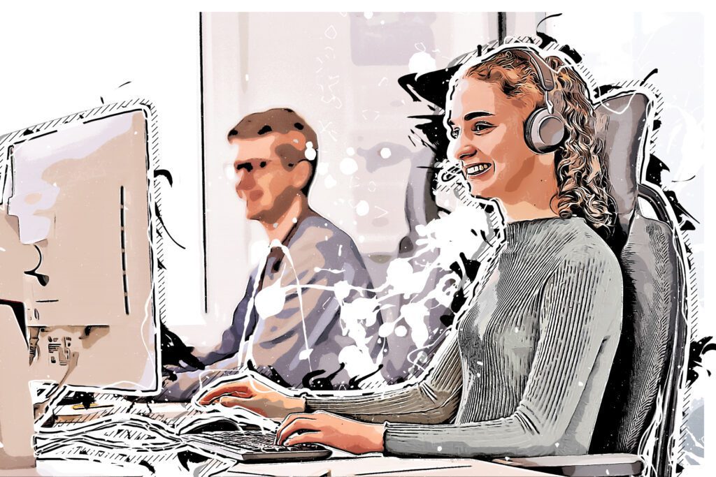 Theresa, Ausbildung Industriekauffrau bei REINHOLD KELLER, Cartoon Effekt